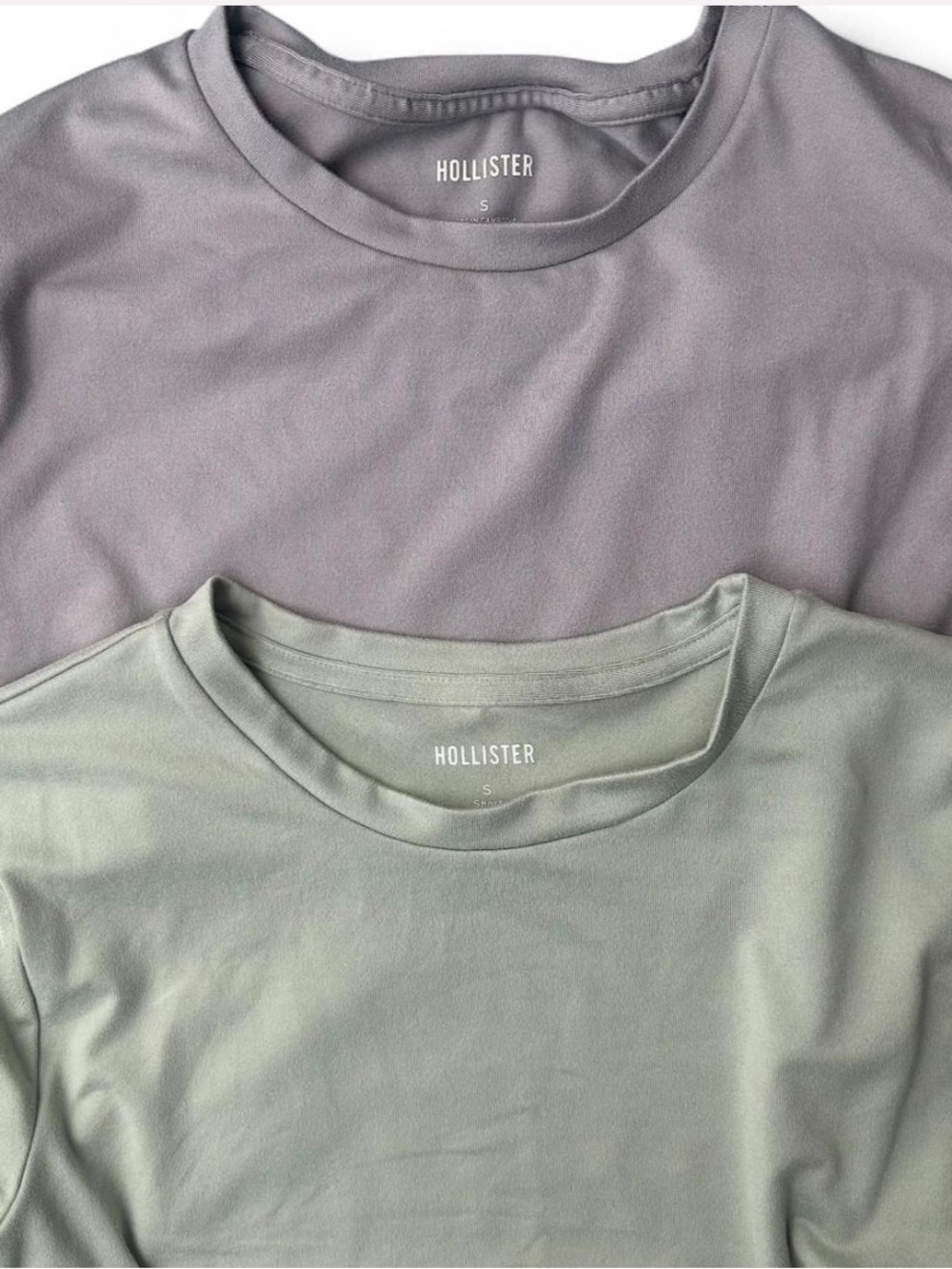 Y2K Basics Lilac Grey & Sage Green Crop Top Babytee SET Minimal Chic